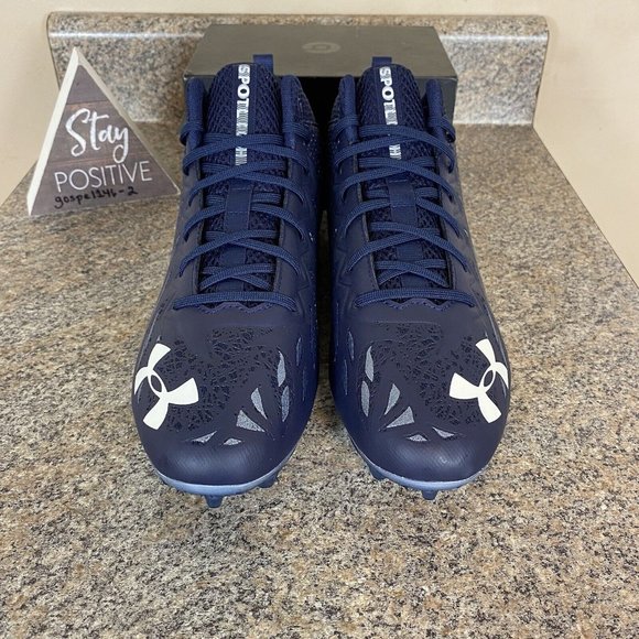 Under Armour Spotlight Mid 4D Foam Football Cleats Navy 3023963-106 Size 12.5 - Picture 5 of 8